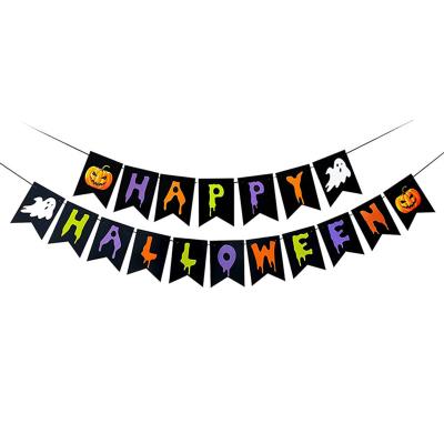 China Durable Black Halloween Party Hanging Banner Halloween Decorations Wall Hanging Supplies for sale