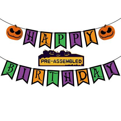 China Durable Factory Direct Sale Halloween Theme Happy Birthday Banner Party Decoration for sale