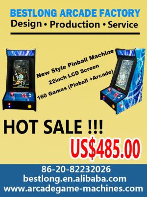 China 22 Inch LCD  Mini Pinball Machine with 160games  (Pinball +arcade ) for sale