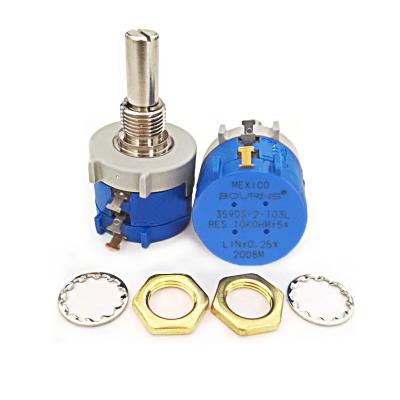 China Solder Lug BOURNS 3590S-2 Potentiometers, 10k 20k Potentiometer, Linear Potentiometer for sale