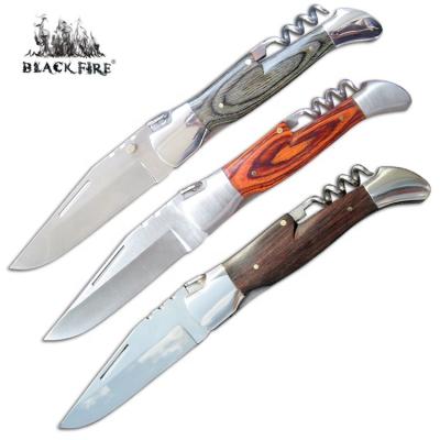 China Hunting & Camping Laguiole Style Hunter Knife with Corkscrew - Multifunctional Folding Wine Knife for Hunting and Camping for sale