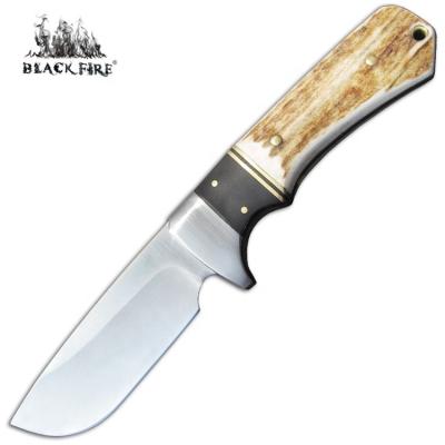 China 440 C Full Tang Fixed Blade Hunting Knife with Real Natural-falling Deer Horn for Outdoor Hiking and Camping for sale