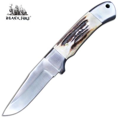 China Real Deer Horn Handle Gentleman's Knife with Full Tang Blade and Real Natural Deer Falling Horn for Outdoor Camping and Hunting for sale