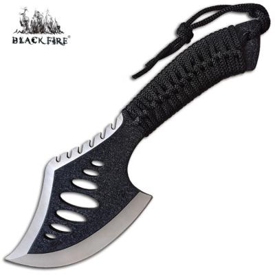 China 420 HC Choping Outdoor Knife with Full Tang Tactical Black Blade with Nylon Sheath for Camping and Hunting for sale