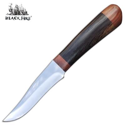 China 420 HC Outdoor BBQ Meat Knife with Mirror Polish Blade and Retro Wenge Wood Handle for Camping and Hiking for sale