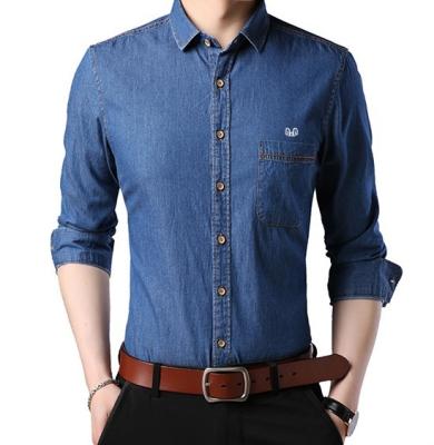 China Wholesale high quality fashion high quality long sleeve men's anti-pilling anti-pilling jeans shirts for sale