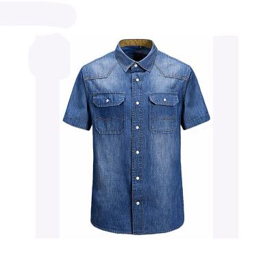 China Fancy Men's Jeans Two Pocket Anti-Shrink Short Sleeve Men's Shirt / Men's Formal Shirts for sale