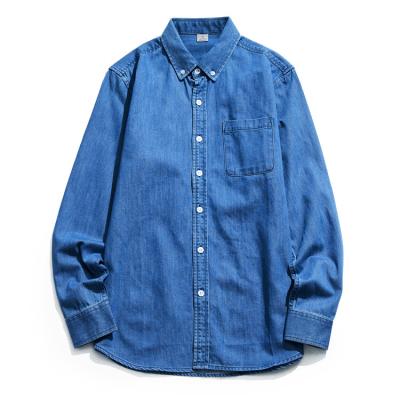 China 2022 Spring Autumn New Fashion Men's Denim Long Sleeve Breathable Shirt for sale