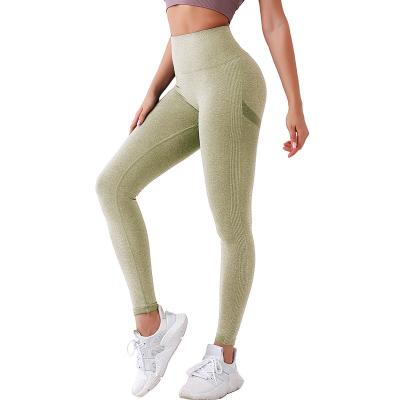 China High Waist Antibacterial Women's Fitness Gaiters Seamless Yoga Suit Leggings Butt Lift Pants Yoga Pants for sale