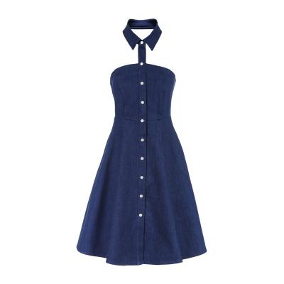 China New Anti Static Halter Off The Shoulder Denim Women Dress Backless Dress for sale