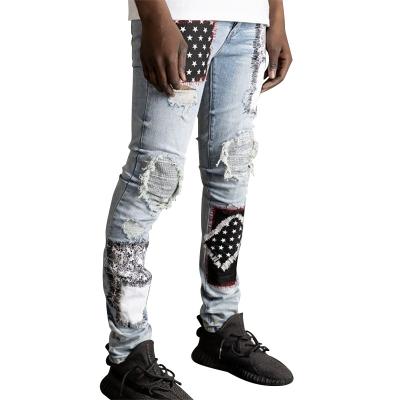 China Breathable Customized Graphic Technics Mens Jeans Mens Fall Ripped Jeans Jeans For Men Size 34 for sale