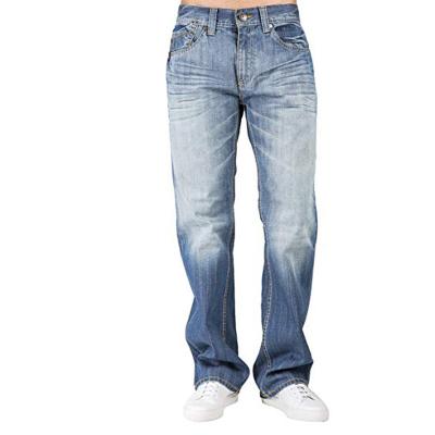 China Color Fade Proof Mens Baggy Casual Loose Denim Pants Mens Stripe Jeans For Male for sale