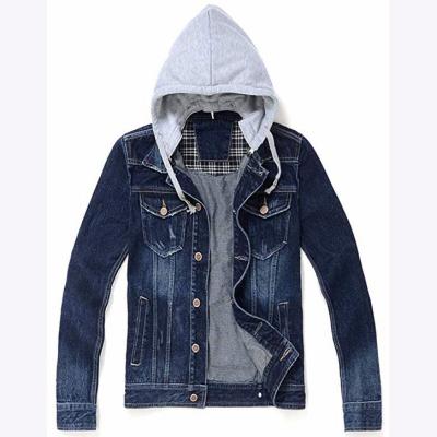 China 2020 Fashion Men's Breathable Biker Lattice Jacket Denim Hoodie Jacket Blue Jeans Jacket for sale