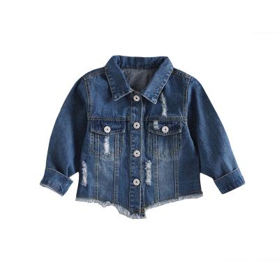 China 2022 new fashion children girl tassel jeans style caot lattice viable jacket for kids winter jacket for sale