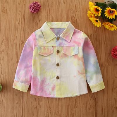 China Spring and Autumn Children's Clothing Girls QUICK DRY Denim Jacket Fashioned Color Plain Dyed Jacket for sale