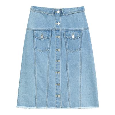 China Wholesale Cheap Wholesale Women's Summer Anti-Static High Waist Denim Skirt One Line Skirt for sale