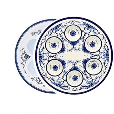 China 2022 Renaissance Elegant Design Large Top Quality Seder Passover Plate Durable Ceramic Passover Decorations for sale