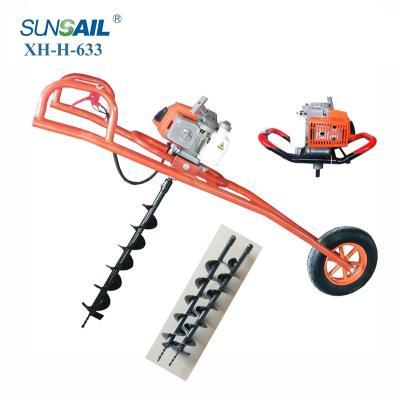 China gasoline engine farm earth drill auger machine XH-H-633 for sale