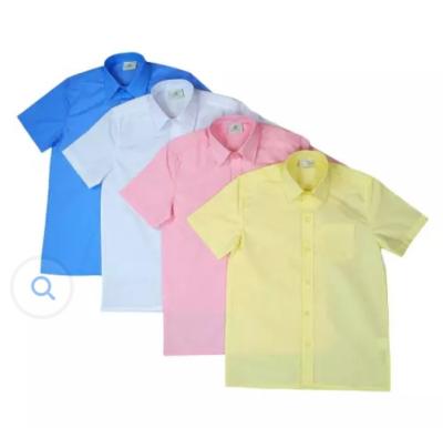 China OEM Service Kindergarten Custom International Kids Cotton Shorts Sleeve Unisex School Uniform Shirts White for sale