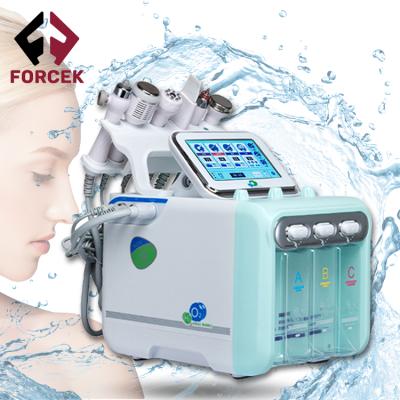 China Second generation h2o2 hydrogenated facial wrinkle remover factory sales 6 in 1 face cleanser deep whitening small bubble machine for sale