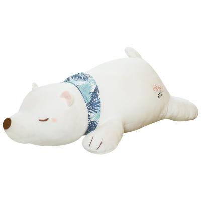 China Cute Plush Party Style Polar Bear Stuffed Toy Girl Stroking Bear Figure Scarf Polar Bear Doll Doll Custom for sale