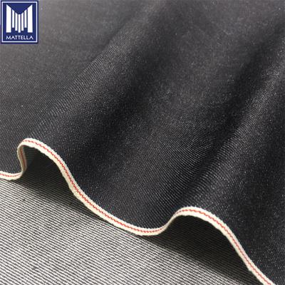 China Shrink-Resistant Cotton 2% Spandex Black 98% Selvedge Denim Fabric Japanese For Mens Jeans for sale