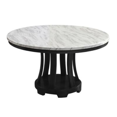 China Modern and Nordic marble dining table round chair combination all solid wood frame table with turntable for sale