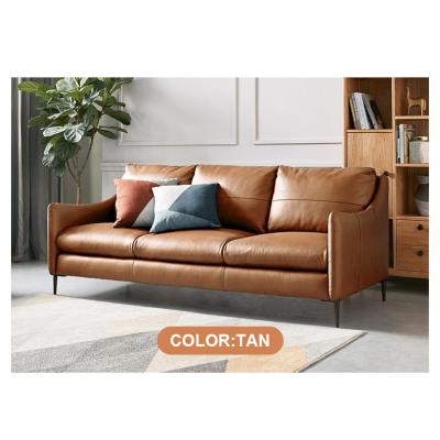 China COOLING SMALL FULL-HEAD COWHIDE SOFA FAMILY LIGHT NORDIC MODERN LEATHER SOFA TRIO LUXURY SINGLE Combo for sale