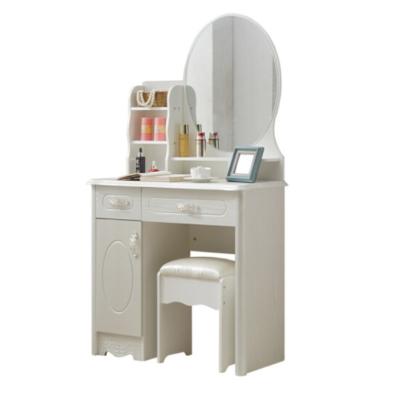 China ASSEMBLED BY YOURSELF Bedroom Dressing Table Multifunctional European Style Mini Dressing Table with Dresser Drawer and Dressing Stool for sale