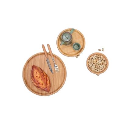 China Disposable Bamboo Dishes Party Restaurant Home Dishes Romantic Disposable Bamboo Food Tray Bamboo Biodegradable Dish for sale