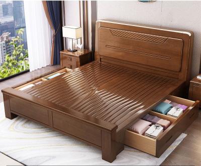 China Modern Chinese Style Storage Bed Solid Wood Bedroom Furniture for sale