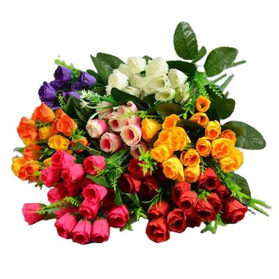 China Artificial Silk Tulip Bouquets Fake Roses Silk Flowers Bulk For Vase Vintage Wedding Home Decoration for sale