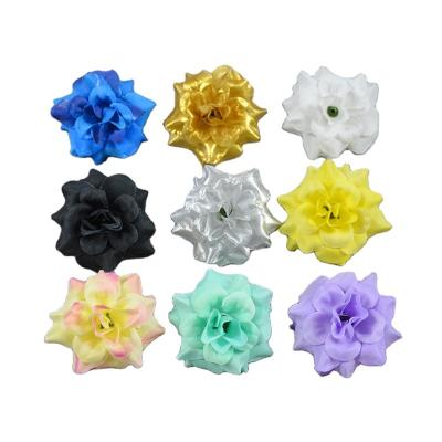 China Wholesale Silk Rose Heads Wedding Silk Velvet Fiber Artificial Flower Fiber Hotel Outdoor Decor For Home Office for sale