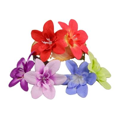 China Wholesale Price Silk OrchidFlower Heads Candy Box Artificial Flower Decoration Hat Decorative Flower for sale