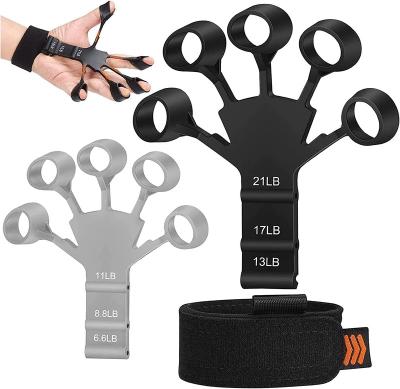 China Hand Power Building Muscle Exercising New Finger Strengthener Grip Strength Trainer Silicone Humanoid Finger Test Program Strengthener Hand Grip Trainer for sale