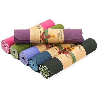 China Eco-Friendly Yoga Exercise 183cm*61cm*6mm 8mm Custom Printed Anti-fatigue Strip Yoga Mat Mats for sale