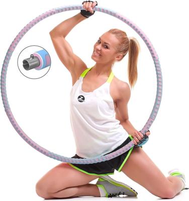 China Portable Detachable Sections Weighted Sports Polynesian Dance Ring Hoop For Exercise Fitness Hoola Ring Hoop Exercise for sale