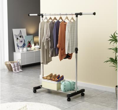 China The minimalist stainless steel bipolar lifting telescopic floor hanger is simple and convenient for sale