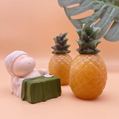 China High Quality Natural Crystal Crafts Europe Green Aventurine Pineapple Crystal Carved Orange Calcite Pineapple for sale