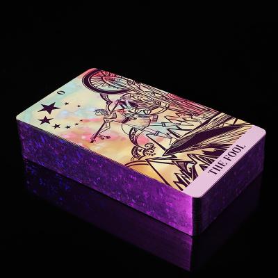 China Wholesale Custom Entertaiment Playing Cards Tarot Card Pack With Booklet Edge Full Color Printing Holographic Tarot Oracle Card Board Game for sale