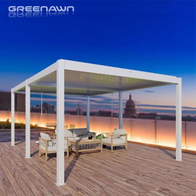 China Luxury Garden Gazebo\Supermarket\Balcony\Garden Pool Manual Motorized Outdoor Modern Aluminum Louvre Roof Gazebo Pergola Bioclimatic For Sunshade for sale