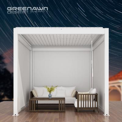 China Easily Assembled Outdoor Sun Screen Manual Control Awning Pergola Aluminum Accept Custom Pergola Set 3x3 for sale