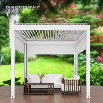 China Easily Assembled Villa Garden Waterproof 3x3 Outdoor Pergola White Manual Pergola With Crank for sale