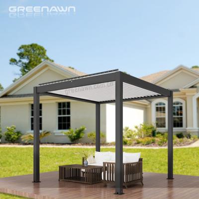 China Modern Design Easily Assembled Solar Aluminum Pergola Wholesale Custom 3x3 Pergola With Sides for sale