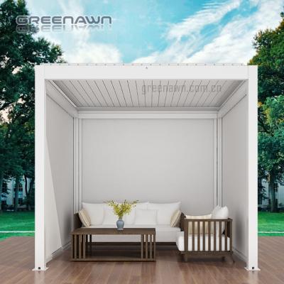 China Easily Assembled Aluminum Outdoor Canopy Roof Rain Cover Bioclimatic Waterproof Pergola for sale