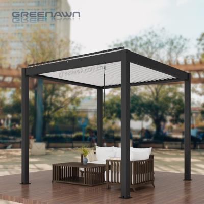 China Customized Easily Assembled Open Size Manual Canopy Roof Aluminum Pergola For Garden for sale