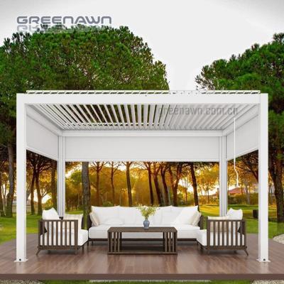 China Easily Assembled White Or Dark Gray Outdoor Manual Metal Aluminum Pergola 3x4 Waterproof for sale