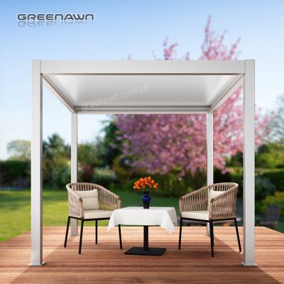 China Direct Outdoor Waterproof Garden Gazebo System Roof Canopy Parking Canopy Greenawn Plant Tent Bioclimatic Aluminum Pergola for sale