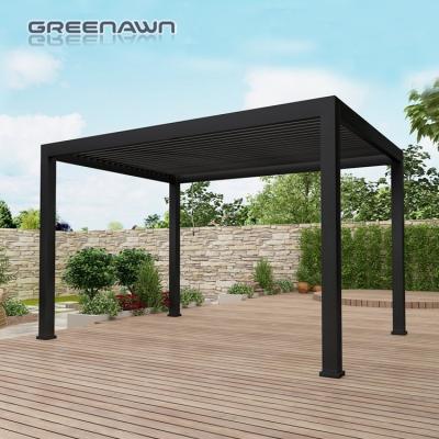 China Outdoor Motorized Waterproof Aluminum Pergola Metal Canopy Gazebo Garden Canopy Roof Anti-UV for sale