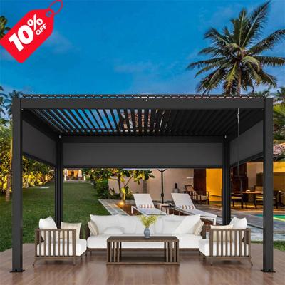 China Hot Sale Easily Assembled Sun Block And Waterproof Manual Pergola European Style 3X3 Pergola Terrace Aluminum for sale